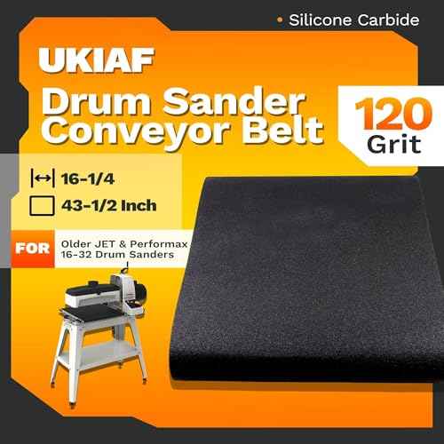 16-1/4 x 43-1/2 Inch 120 Grit Silicone Carbide Drum Sander Conveyor Belt Feed Belt for Older JET & Performax 16-32 Drum Sanders
