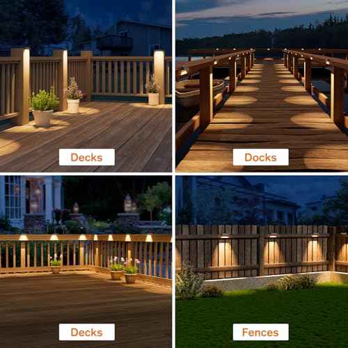 NIORSUN Solar Deck Lights Outdoor 12 Pack, IP65 Waterproof Large Size LED Stair Lights with Lenses, Auto ON Off Warm White Step Lights for Outside, Deck, Patio, Fence, Yard, Pathway and Railing Decor