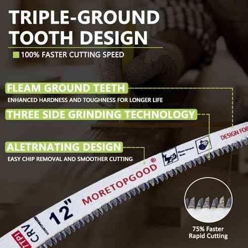 12¡± Arc Edge Reciprocating Saw Blade, 7TPI Japanese Teeth with Curved Edge Wood Pruning Saw Blades for Tree Trimming, Wood Cutting (3 Pack)