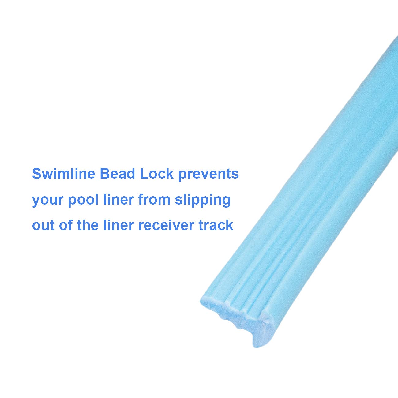 FBULWSEC 120'ft Roll Swimming Pool Liner Bead Lock for Above-Ground & In-Ground Swimming Pool Beaded Liners Wedge Lock, Blue