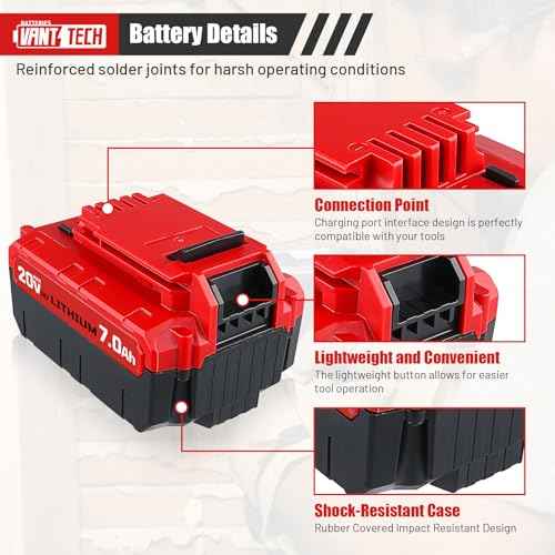 VANTTECH 2Pack 7.0Ah PCC685L Replacement for Porter Cable 20V Lithium Battery PCC680L PCC685LP PCC682L PCC681L PCC680LP PCC640 PCC600 PCCK602L2 Compatible with Porter Cable 20V Cordless Tools