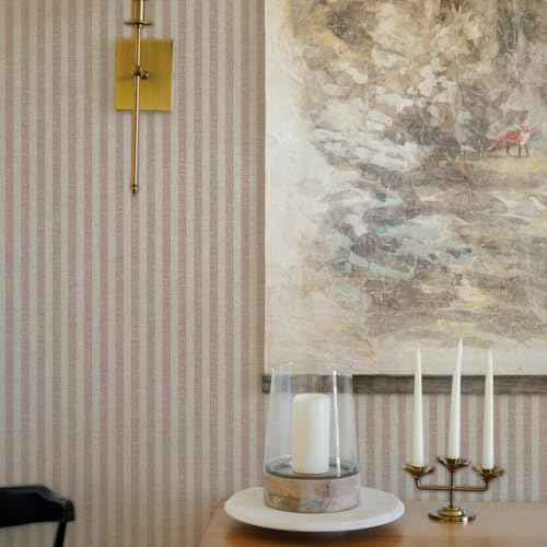 Tempaper x Charles Street Stripe Textured Removable Peel and Stick Wallpaper, 20.5 in X 16.5 ft, Made in The USA