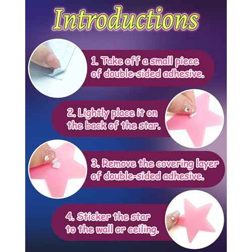 Greingways 201 Pcs Glow in The Dark Stars Stickers for Ceiling Bedroom, Stocking Stuffers for Kids Ages 3-5, 4-8, 8-12, Boys Girls Room Decor Wall Stickers Stocking Stuffers for Toddler-Pink