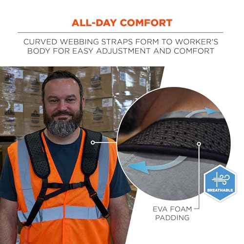 Ergodyne Squids 3142 Padded Shoulder Barcode Scanner Harness with Attachment Lanyard for Mobile Computers