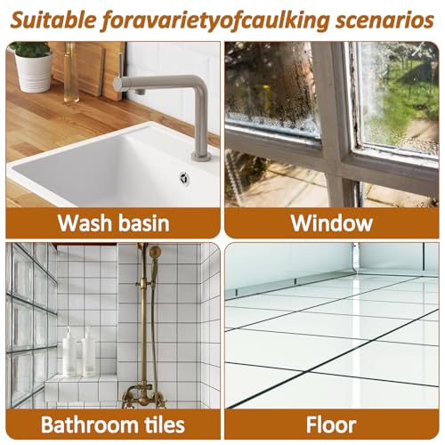 4 Size Caulk Smoothing Tool Silicone Caulking Finishing Tool Caulking Finger Kit Reusable Sealant Spatula Spreader Rubber Caulk Finishing Set Grout Sealer Remover for Tiles Brick Kitchen Bathroom