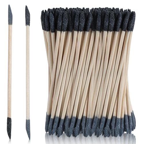 cobee 150 Pcs Double End Sanding Sticks, 150/280 Grit Birch Wood Matchsticks Corundum Sand Sanding Twigs Polishing Sticks Detailing Tools for Plastic Models Woodworking 5.5 x 0.3 Inch