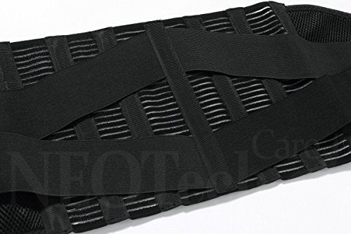 NeoTech Care Adjustable Compression Back Brace Lumbar Support Belt, Black, Size L