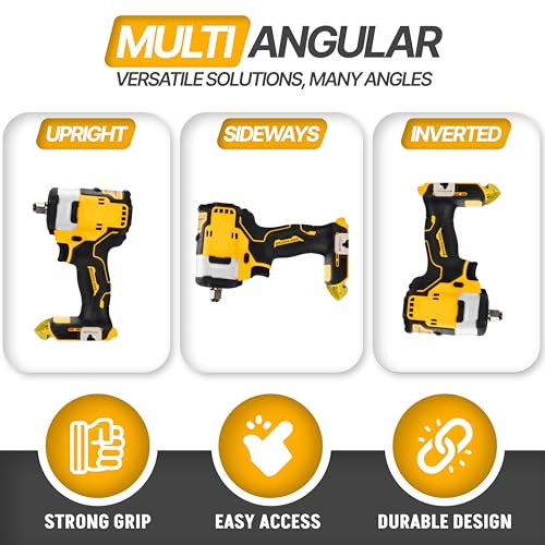 PERCH 9 Pack Tool Holder Wall Mount for DeWalt 20v/60v Cordless Tools - Snap Fit Drill Hanger With 18 Screws - Easy to Install, Screw in and Lock