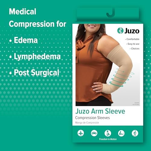 Juzo Soft 2001 20-30mmhg Max Armsleeve with Silicone Top Band for Women,Beige,6 (VI) MAX Long