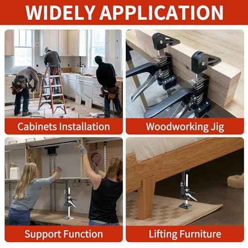 SauHandi Cabinet Jacks for Installing Cabinets,3rd Hand Support System with 365 LB,Hand Lifting Jack Tool,23.4 inches Third Hand Tool Adjustable Support Pole Installing Cabinet Jack