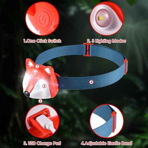 Kids Headlamp & Camping Lights, Kids Camping Essentials 2-in-1 Lantern & Headlamp Set, Rechargeable Lantern Toddler Flashlight Tent Portable Night Light for Camping Bedroom Birthday Gift