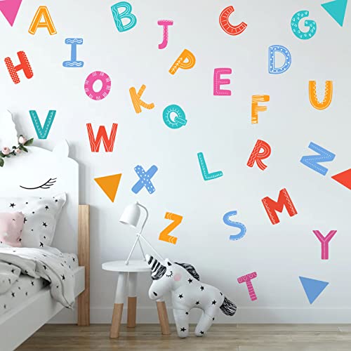 Alphabet Letters Kids Wall Stickers ABC Decals Peel and Stick Removable for Nursery Bedroom Kids Room Decor Toddler Boys D?cor ABC Letters