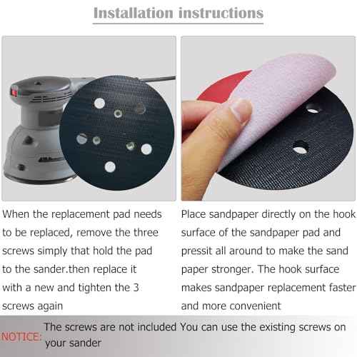 5-Inch 5 Hole Replacement Sander Pad for Porter Cable 333 333VS Random Orbit Sanders -2 Pack 5¡± Hook and Loop Sanding Pad for Woodworking and DIY Projects