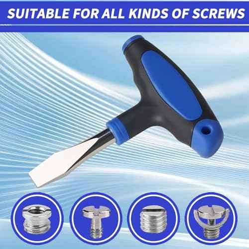 10mm T Handle Flat Head Screwdriver with Ergonomic Handle Short Flathead Screwdriver for Slotted Screws, Used on Quick Release Plate Camera and Tripod Monopod