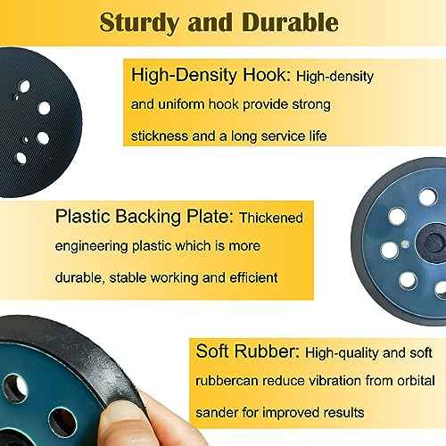 2 Pack Replacement Sander Pads for 5" Dewalt Sander, 8-Hole Hook and Loop Sanding Pads for DeWalt DW420 DW421 DW422 DW423 DW426 D26451 Random Orbital Sander
