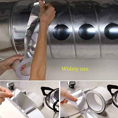Aluminum foil Duct Tape, 2 inch Professional Grade Roll Silver Adhesive Sealing Tape for HVAC, Refrigerator, Freezer, Insulation, Patching Hot & Cold Air Ducts, Sealing, etc.