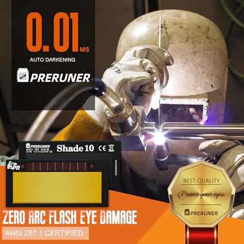 Core Series Gold Shade 10 Auto Darkening Welding Lens | 2"x4 1/4" Welding Lens | Gold Coating | Cool Blue Puddle View | Replacement for Sugar Scoop or Pancake Welding Hood - 10 + Years of Experience