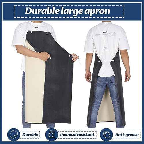 Neoprene Apron - 35¡¯¡¯ X 45¡¯¡¯ Plus Size Rubber Aprons Offers Chemical, Oil and Grease Protection, with Puncture and Abrasion Resistance