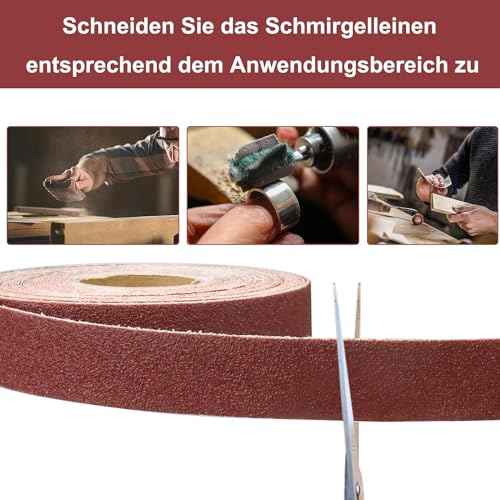 120 Grit Continuous Sandpaper Roll,1" x 32.11 Feet Emery Cloth Roll for Metalworking, Home Improvement, Sanding Automotive Plumbing