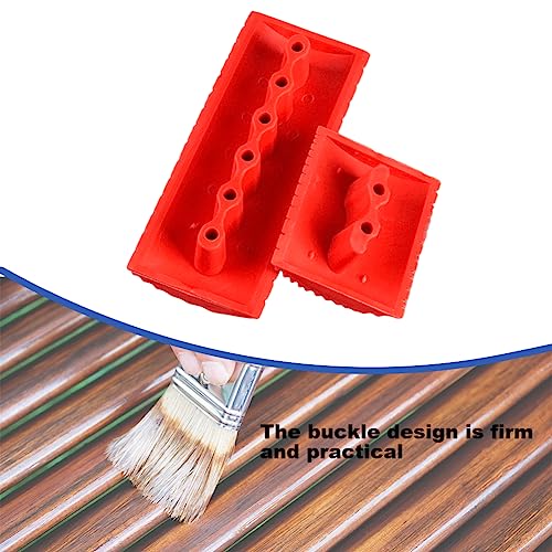 4PCS Wood Graining Tool Rubber Wood Graining Painting Tool,Woodgrain Maker for Decorative Painting,Woods Grain Paint Tool Look Like Woods for Wall Room Art Paint Decoration(Red,Size:4 Sizes)