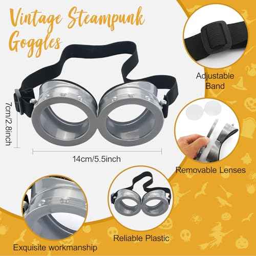 Halloween Costumes Accessories Vintage Steampunk Goggles Yellow Beanie Hat Black Gloves Striped Scarf Cosplay Supplies