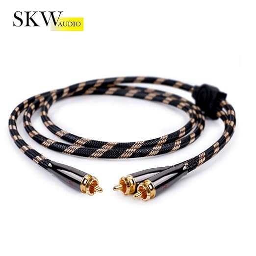 SKW RCA Y Splitter Cable 1 Male to 2 Male Subwoofer Cord, BG Series Ultra-high Purity Copper RCA Y Cable with OD 7.0mm, Multiple Shield Stereo Audio Cable for Subwoofer, Home Theater 9.8ft (3M)