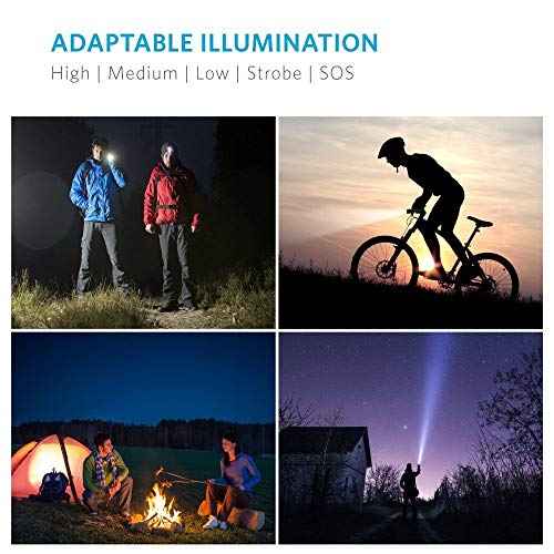 Tactical Flashlights 5 Pack Light Torch Flashlight Brightest LED Flashlight with 5 Modes Adjustable Waterproof Flashlight for Biking Camping
