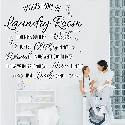 Laundry Wall Decal: Lessons from The Laundry Room - Wash & Dry Quote for Home & Apartment