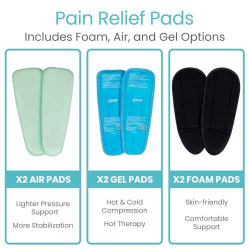 Vive Ankle Stirrup Brace - Air Gel Stabilizer for Ankle Sprain, Tendonitis Support for Men & Women - Right & Left Foot -Achilles Tendon Compression Relief -Fracture Treatment - Hot & Cold Therapy