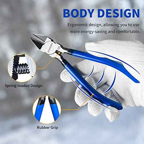 Wire Cutters 6 Pack, KAIHAOWIN 6 inch Dikes Small Wire Cutters Flush Cutters Wire Snips Clippers Diagonal Cutters Side Cutters Cutting Pliers for Crafting
