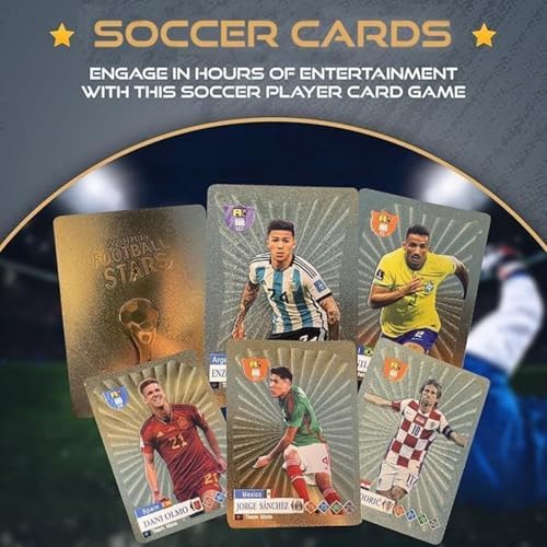2026-27 Playing Soccer Cards | 55 Non-Duplicate Cards Per Pack | Fixed Card Set | Unforgettable Moment for Friends, Siblings & Soccer Fans | Printed on Premium Paper – Golden – Not Original
