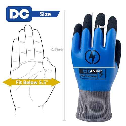 2 Pairs Insulated Electrician Gloves 1000V Voltage Resistant Flame Retardant Work Gloves, Electrical Rubber Non-slip Texture Design for Electricians Prevent Shock