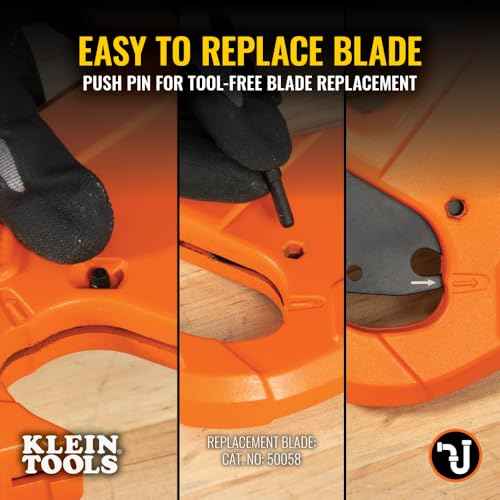 Klein Tools 50044 Ratcheting PVC Pipe Cutter Tool, 1-1/4 Inch I.D. Cutting Capacity for PVC, CPVC, and PEX Pipes, One-Handed Blade Retraction