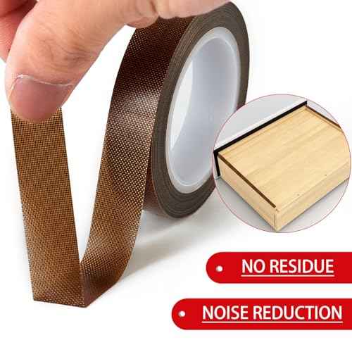 Low Friction Drawer Slide Tape - 2 Rolls 1/2" x33FT, Squeak Resistant & Abrasion Resistance Surface Protection Tape for Furniture, Tools,Wood,Drawer,Cabinet,Curtain(Brown)