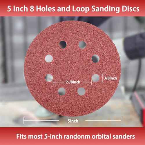 70PCS Sanding Discs 5 Inch 8 Holes, Sander Pads Hook and Loop Sandpaper for Random Orbital Sanders 40/80/120/240/320/400/600/800 Grits (Not for Mouse Sander)