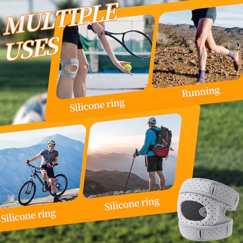 Wellknee Knee Brace | Wellne Knee Brace for Women Men | Pain Relief Adjustable Patellar Tendon Support Sleeves Brace Knee Joint Strap for Hiking Joint Support Brace for Men and Women, Athletic Support for Running, Walking, Exercise Recovers(Grey)