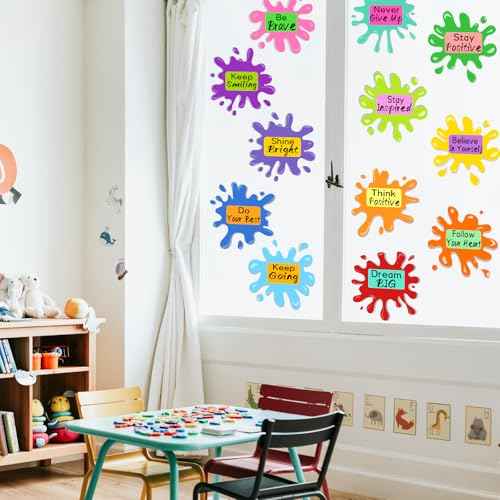 Large 11" Motivational Inspirational Floor Stickers for Classroom Decorations, Positive Saying Hopscotch Game Floor Decals, Back to School Wall Decor Sticker Decal for Kindergarten Preschool (B)