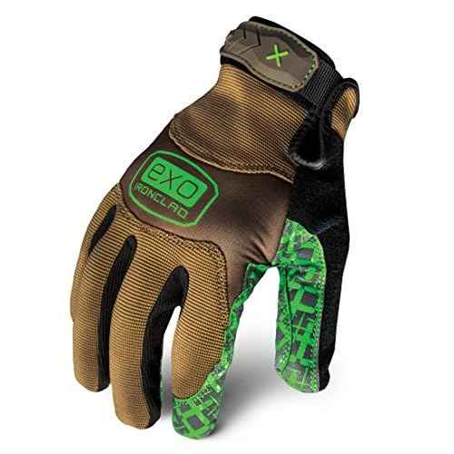 Ironclad EXO2-PGG-04-L Project Grip Gloves, Large, Brown & Green