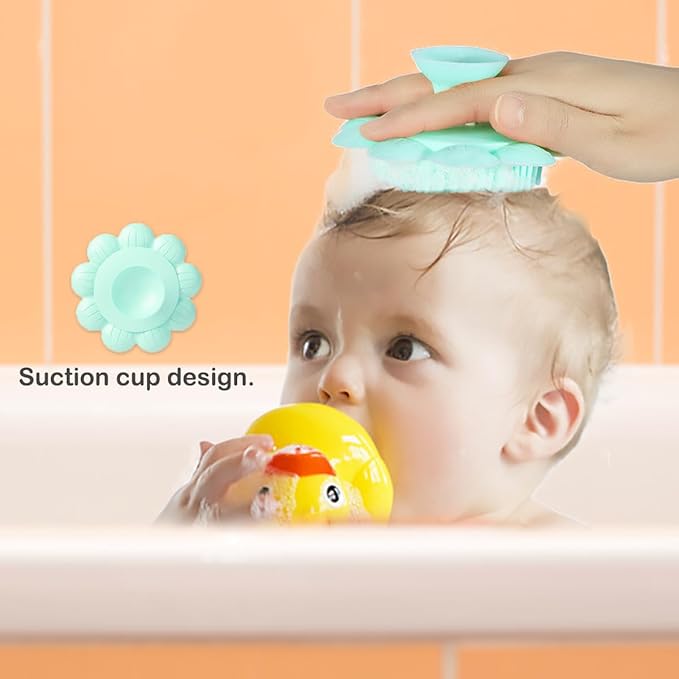 Baby Cradle Brush - Silicone Massage & Exfoliator Brush for Newborns to Toddlers (Green)