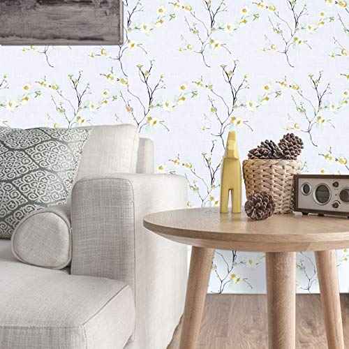WENMER Beige Floral Peel and Stick Wallpaper - 17.71"x118" Modern Floral Removable Wallpaper for Bedroom, Cabinets, Kitchen Backsplash, Staircase, Shelf Backing