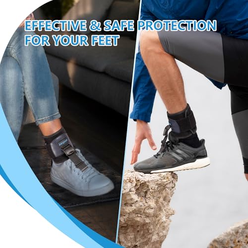 AFO Foot Drop Brace for Walking, Drop Foot Brace for Walking with Shoes, Adjustable Foot Brace for Drop Foot Support, Soft Drop Foot Braces, Fits Left or Right Foot, Women & Men(S/M)