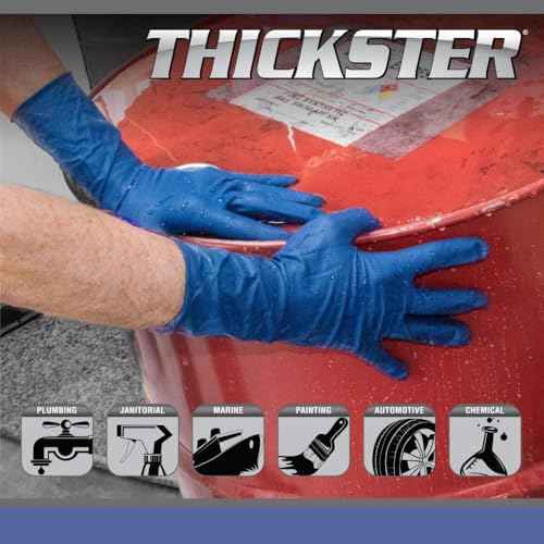 SAS Safety 6604-20 Thickster Powder-Free Latex Disposable Glove, X-Large, Pack of 50