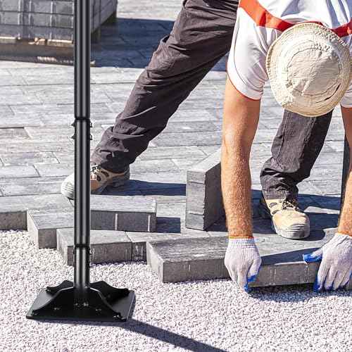 Steel Tamper 8in¡¿8in, 45in Long-Handled Hand Tamper with Rubber Grip, Durable Ground Tamper, Ideal for Leveling Garden Soil, Gravel, as Well as Laying Floor Tiles and Repairing Blacktop