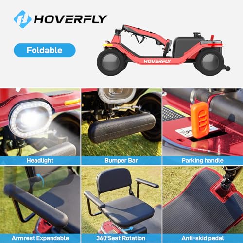 T5 Mobility Scooter, 4-Wheel Mobility Scooter for Adults - 16.8 Miles Range, 5 Mph, Smart Safety Features, Removed Battery, Rotating Swivel Seat, Headlight