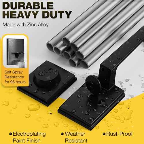 Kolet Front Door Lock Set, Front Door Handle and Deadbolt Set, Single Cyclinder Exterior Door Lock Set, Heavy Duty Zinc Alloy, Reversible for Right & Left Opening, Matte Black