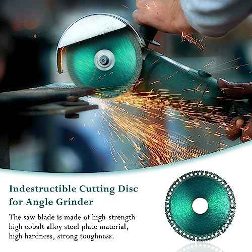 Mornajina ?5 Packs 5 Inch Indestructible disc for Grinder, Indestructible Disc 2.2 for Angle Grinder 7/8" (Model 125), Cutting Discs for Smooth Cutting, Chamfering, Grinding of All Materials (Green)