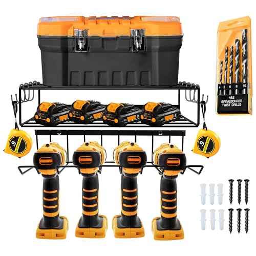 Power Tool Organizer 12" x 6" x 6" - Tool Storage Organizer and Garage Tool Storage - Use as Tool Storage for Garage Organization - Drill and Power Tool Holder - Bits Included