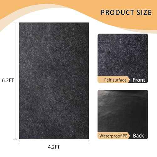 Qivine Outdoor Storage Shed Mat 6¡¿4 Ft, Waterproof Carport Flooring Mats, Anti-Slip Patio Furniture Carport Pad with Thickened Soft for Dust, Oil, Protection, Storage Building