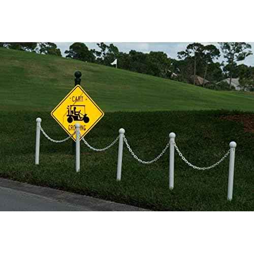 Mr. Chain Plastic Barrier Chain, White, 1.5-Inch Link Diameter, 50-Foot Length (30001-50)