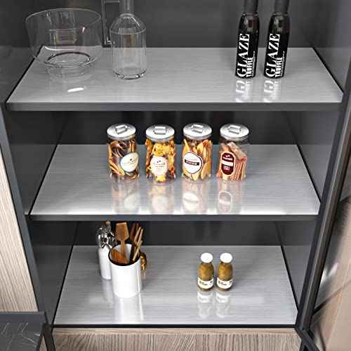 Silver Metal Look Stainless Steel Contact Paper Peel and Stick Countertops Waterproof Contact Paper for Appliance Paint Glossy Self Adhesive Wallpaper Vinyl Wrap for Appliance Covers 15.8''x78.7''